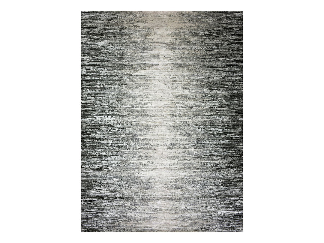 9'10" x 14'0" New Hand Knotted Black Wool & Silk Rectangle Oriental Rug - MOA10275335