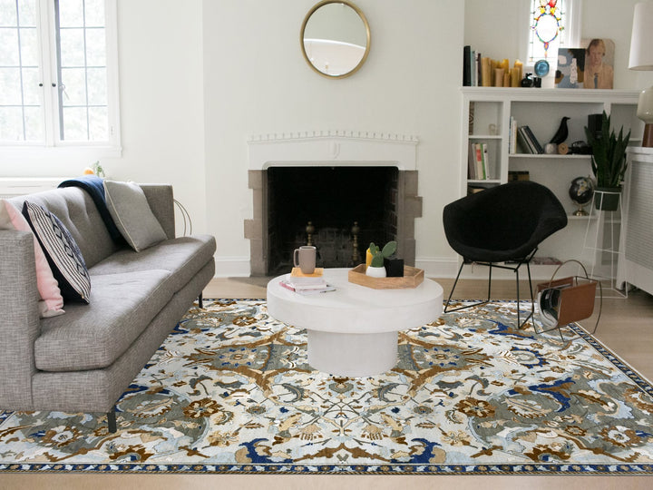 10'2" x 14'4" New Hand Knotted Ivory Wool Rectangle Oriental Rug - MOA10275425