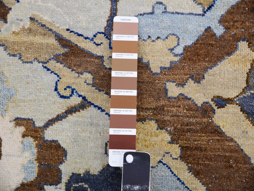 10'2" x 14'4" New Hand Knotted Ivory Wool Rectangle Oriental Rug - MOA10275425