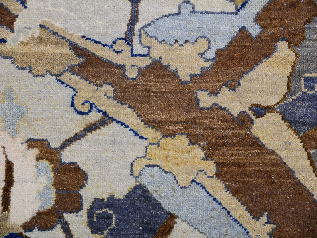 10'2" x 14'4" New Hand Knotted Ivory Wool Rectangle Oriental Rug - MOA10275425