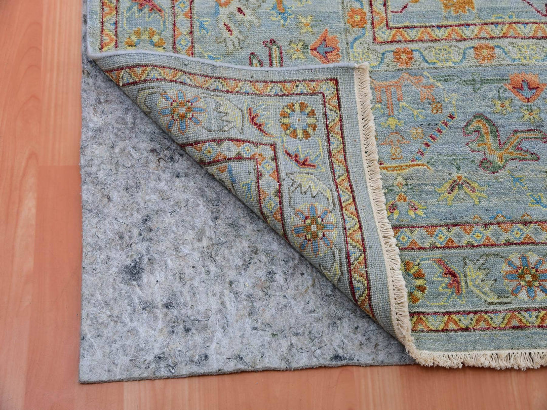 11'10" x 14'6" New Hand Knotted Grey Wool Rectangle Oriental Rug - MOA10275449