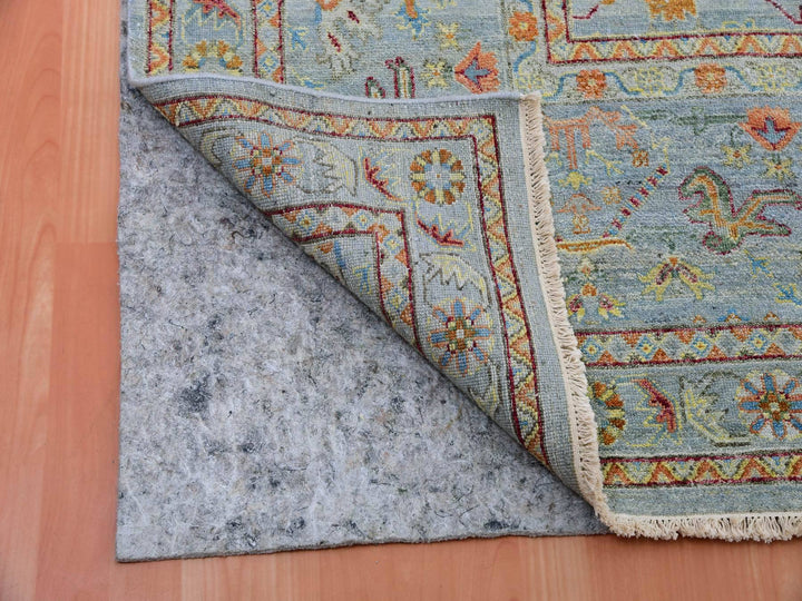 11'10" x 14'6" New Hand Knotted Grey Wool Rectangle Oriental Rug - MOA10275449