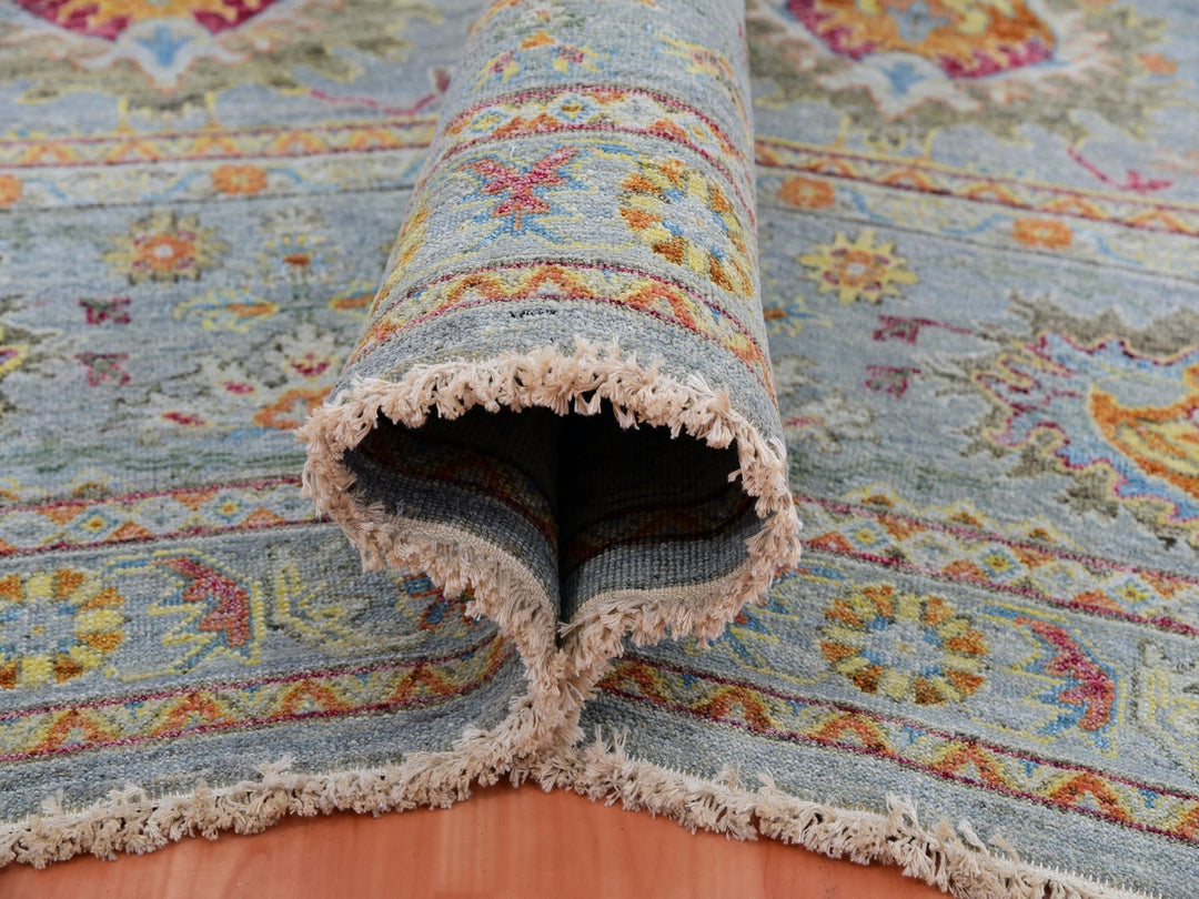 11'10" x 14'6" New Hand Knotted Grey Wool Rectangle Oriental Rug - MOA10275449