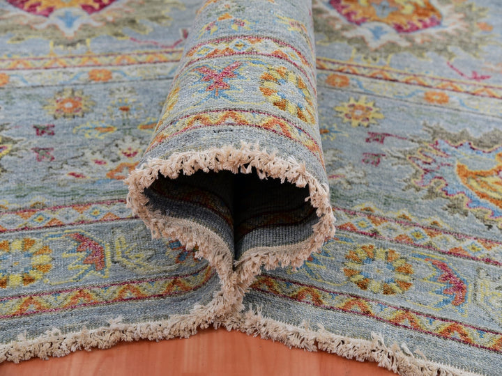 11'10" x 14'6" New Hand Knotted Grey Wool Rectangle Oriental Rug - MOA10275449