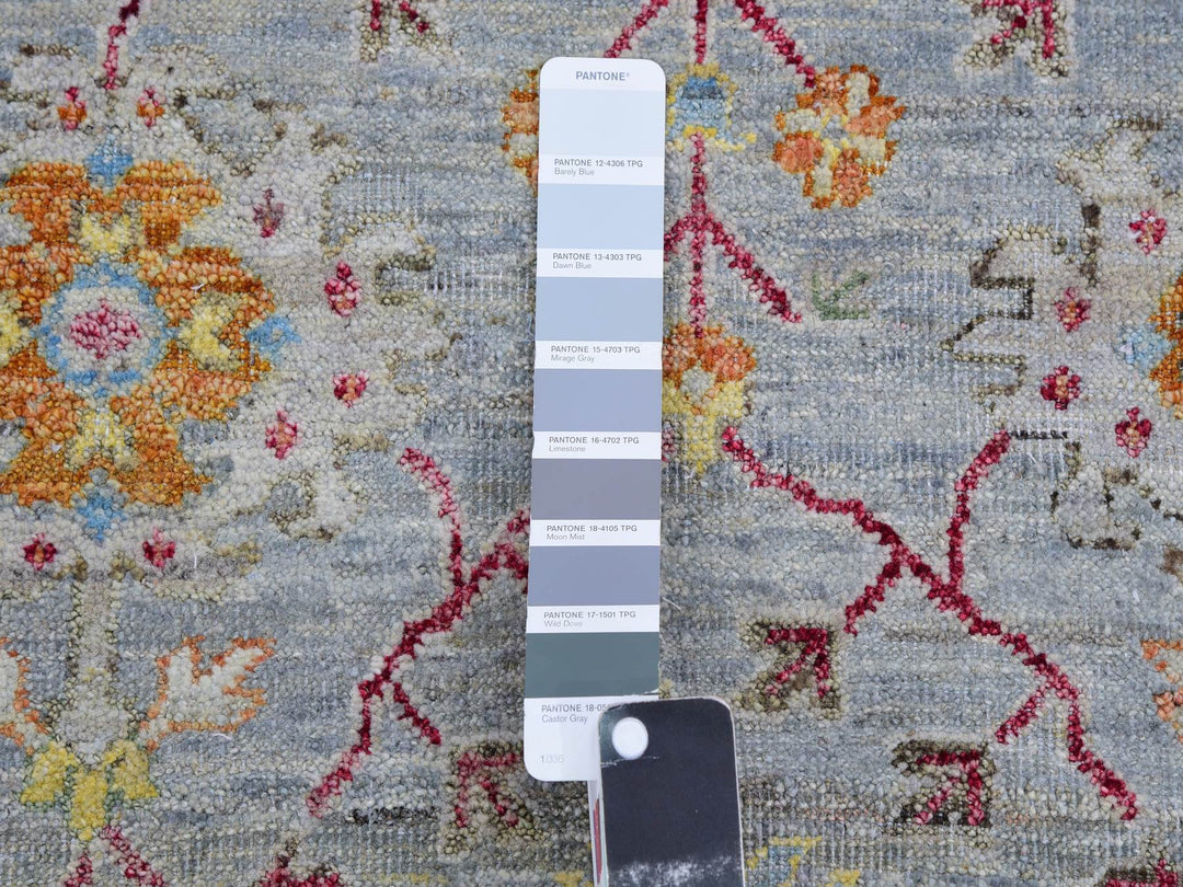 10'0" x 13'6" New Hand Knotted Grey Wool Rectangle Oriental Rug - MOA10275450