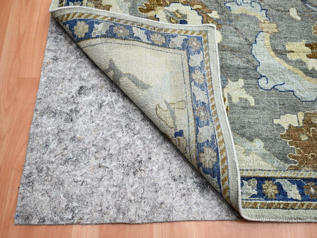 11'11" x 15'5" New Hand Knotted Ivory Wool Rectangle Oriental Rug - MOA10275474