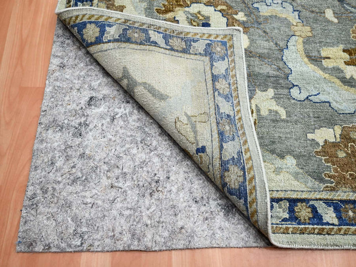 11'11" x 15'5" New Hand Knotted Ivory Wool Rectangle Oriental Rug - MOA10275474