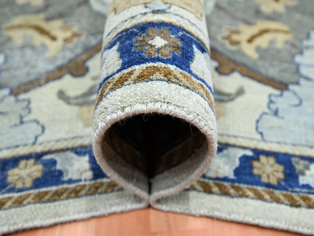 11'11" x 15'5" New Hand Knotted Ivory Wool Rectangle Oriental Rug - MOA10275474