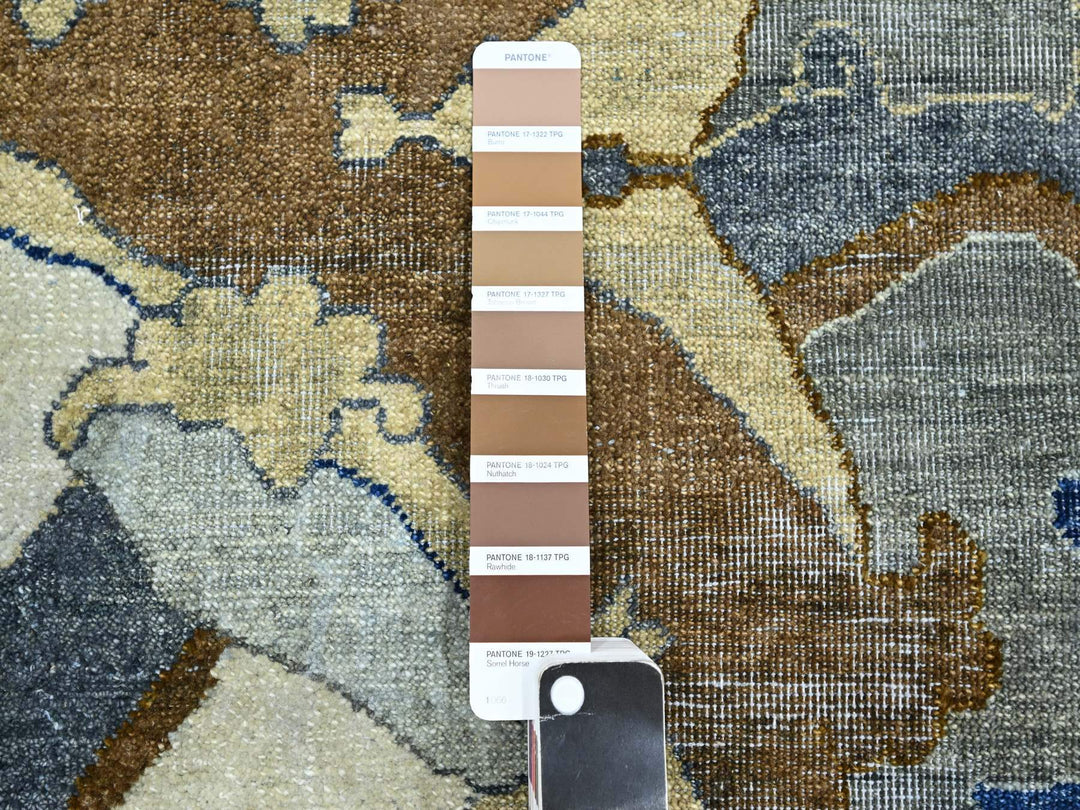 11'11" x 15'5" New Hand Knotted Ivory Wool Rectangle Oriental Rug - MOA10275474