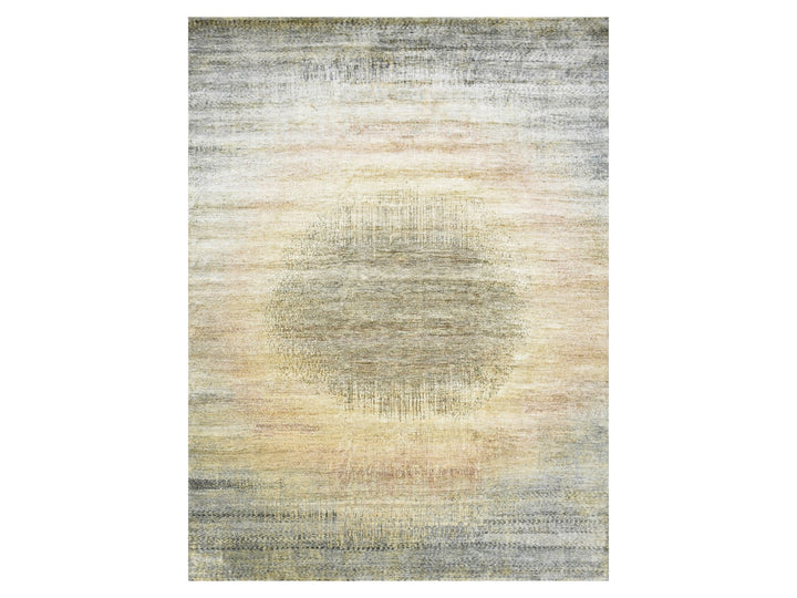 9'0" x 12'5" New Hand Knotted Brown Silk Rectangle Oriental Rug - MOA10275495