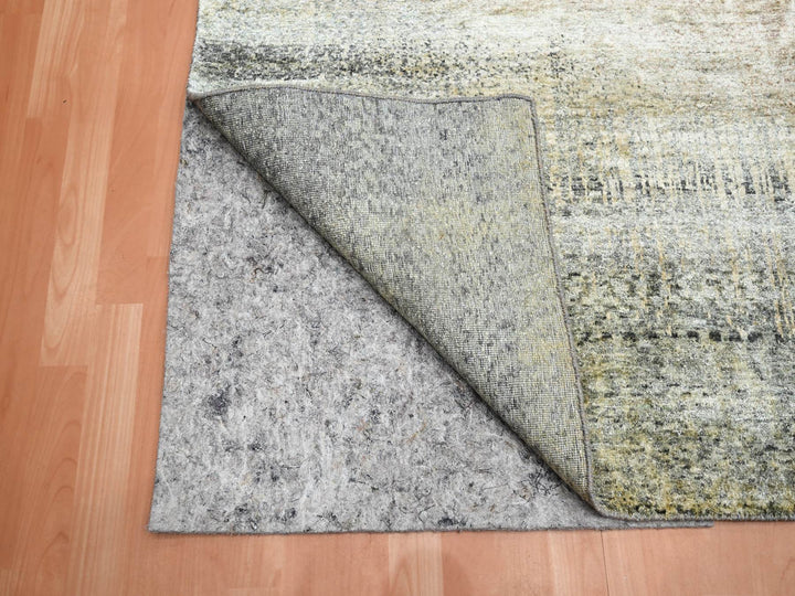 9'0" x 12'5" New Hand Knotted Brown Silk Rectangle Oriental Rug - MOA10275495