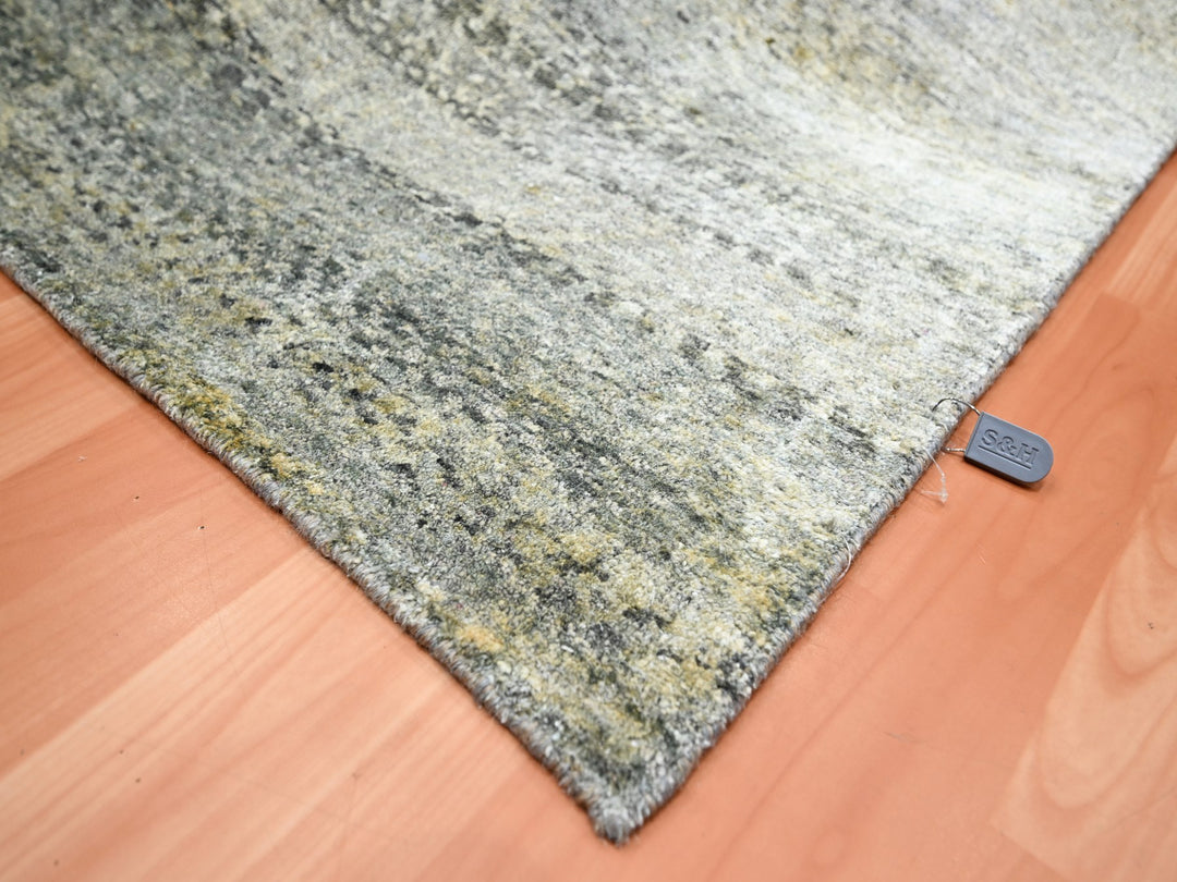 9'0" x 12'5" New Hand Knotted Brown Silk Rectangle Oriental Rug - MOA10275495