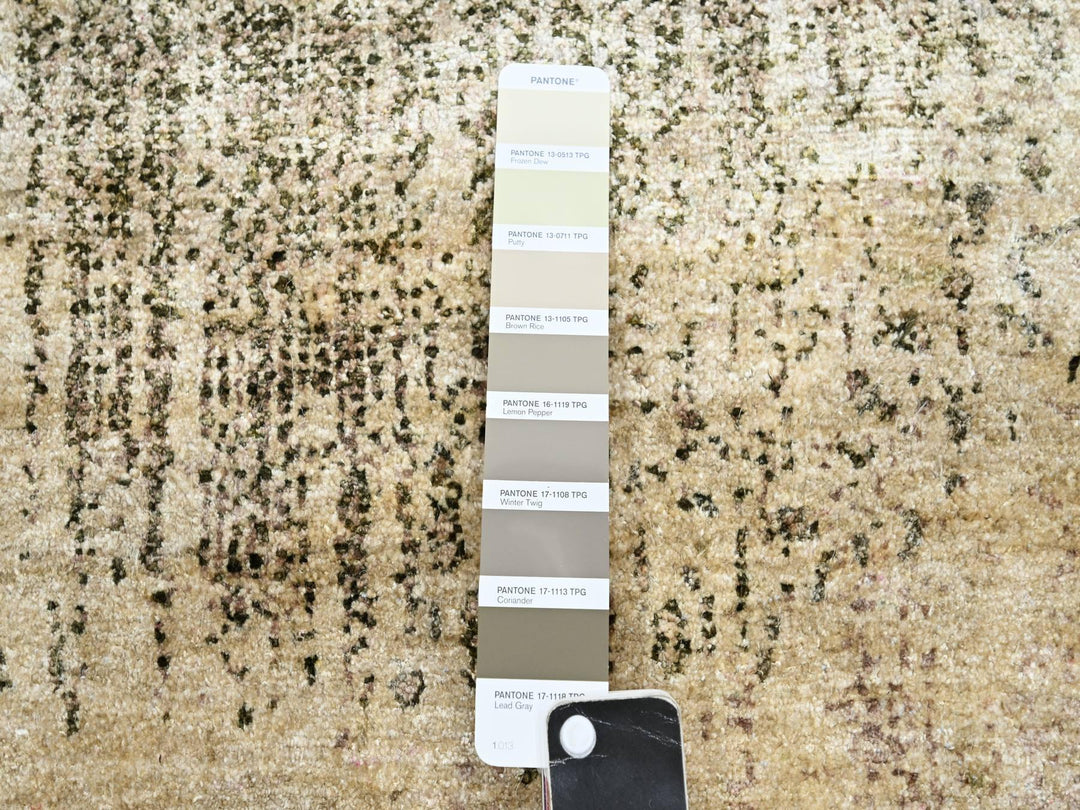 9'0" x 12'5" New Hand Knotted Brown Silk Rectangle Oriental Rug - MOA10275495