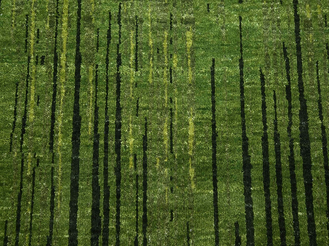 12'2" x 15'0" New Hand Knotted Green Wool Rectangle Oriental Rug - MOA10275541