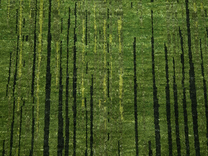 12'2" x 15'0" New Hand Knotted Green Wool Rectangle Oriental Rug - MOA10275541