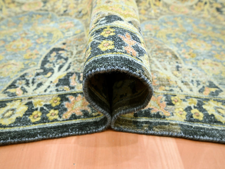 11'11" x 15'7" New Hand Knotted Black Wool Rectangle Oriental Rug - MOA10275560