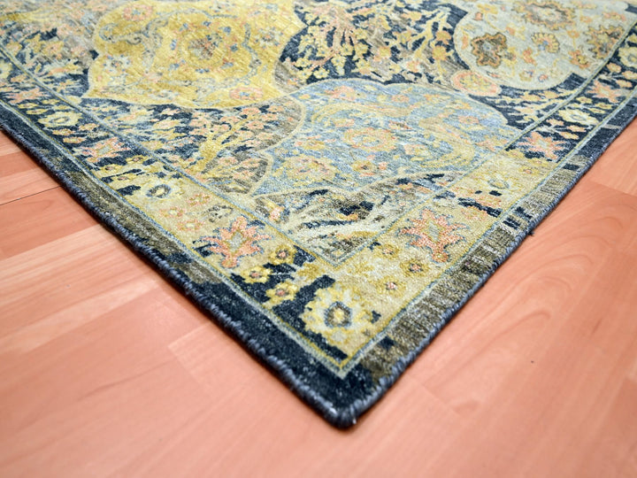 11'11" x 15'7" New Hand Knotted Black Wool Rectangle Oriental Rug - MOA10275560