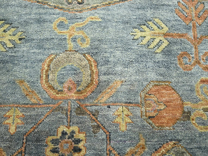 9'11" x 14'2" New Hand Knotted Blue Wool & Silk Rectangle Oriental Rug - MOA10275565