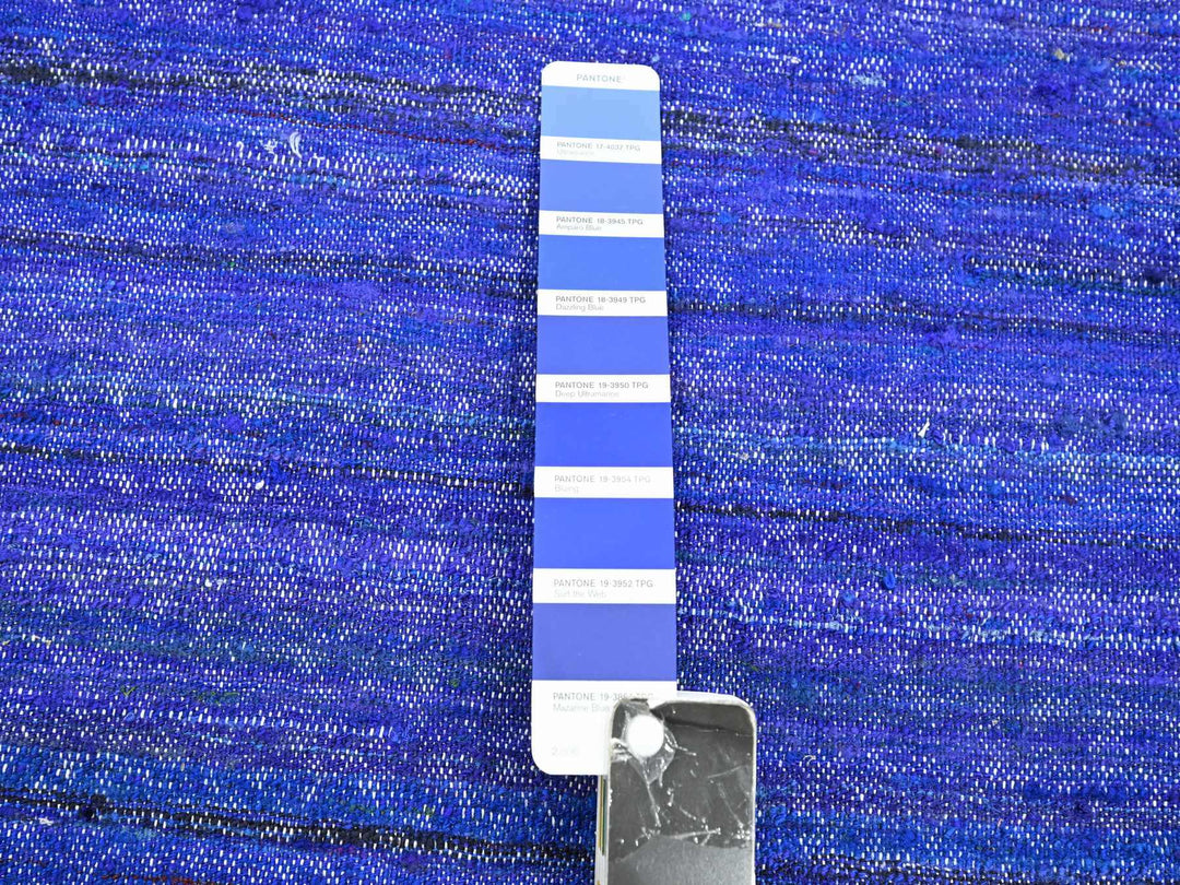 9'2" x 11'8" New Hand Woven Blue Sari Silk Rectangle Oriental Rug - MOA10275576