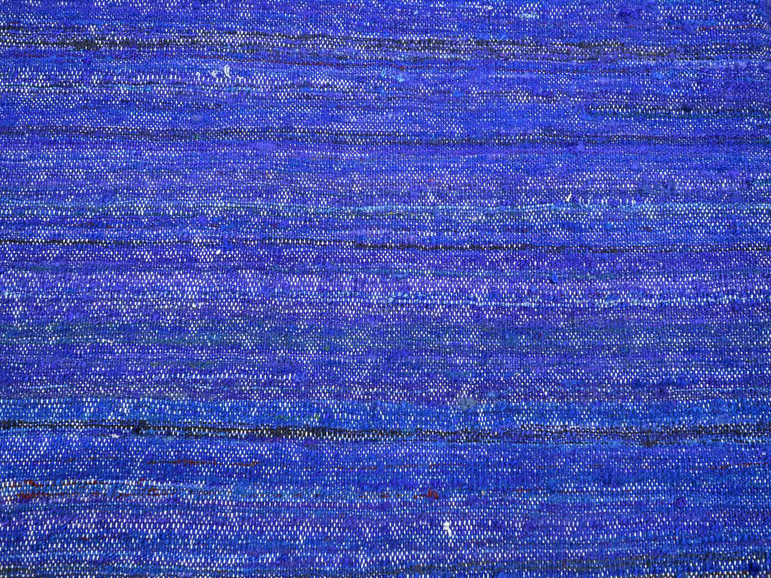 9'2" x 11'8" New Hand Woven Blue Sari Silk Rectangle Oriental Rug - MOA10275576