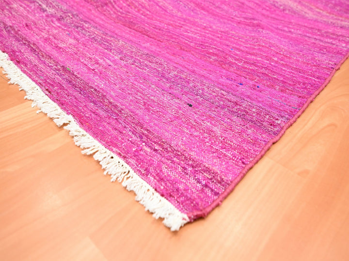 9'1" x 11'7" New Hand Woven Pink Sari Silk Rectangle Oriental Rug - MOA10275577