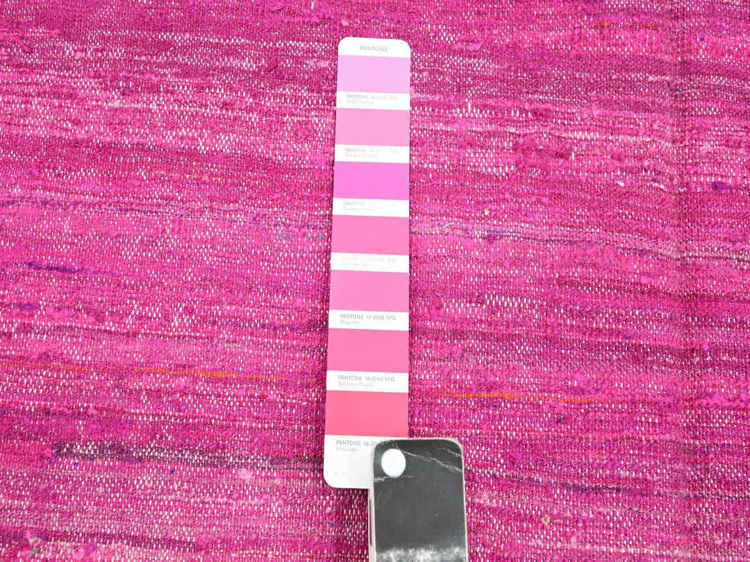 9'1" x 11'7" New Hand Woven Pink Sari Silk Rectangle Oriental Rug - MOA10275577