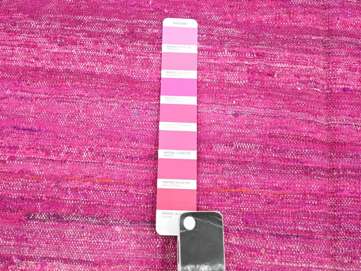 9'1" x 11'7" New Hand Woven Pink Sari Silk Rectangle Oriental Rug - MOA10275577