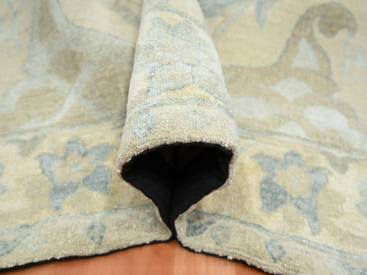 8'10" x 12'1" New Hand Knotted Ivory Wool & Silk Rectangle Oriental Rug - MOA10275637