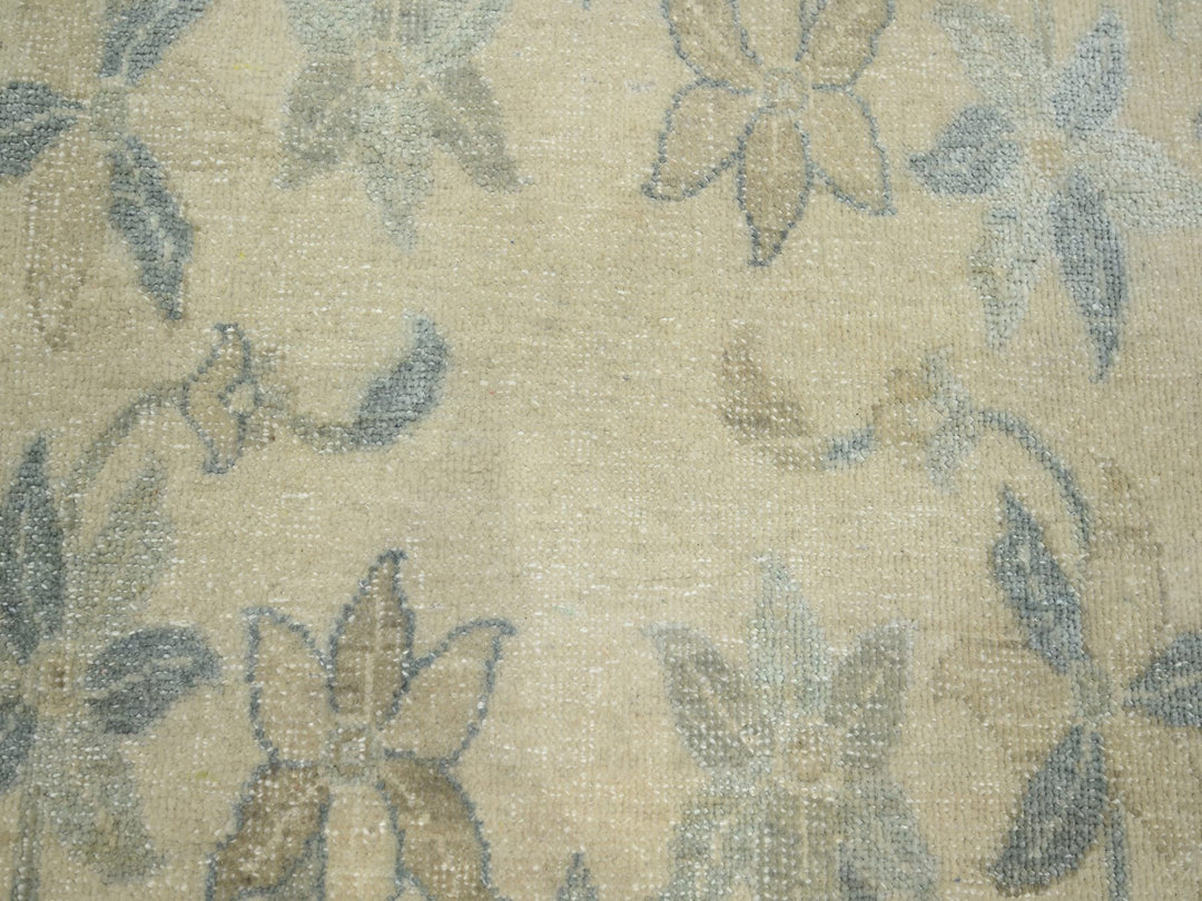 8'10" x 12'1" New Hand Knotted Ivory Wool & Silk Rectangle Oriental Rug - MOA10275637