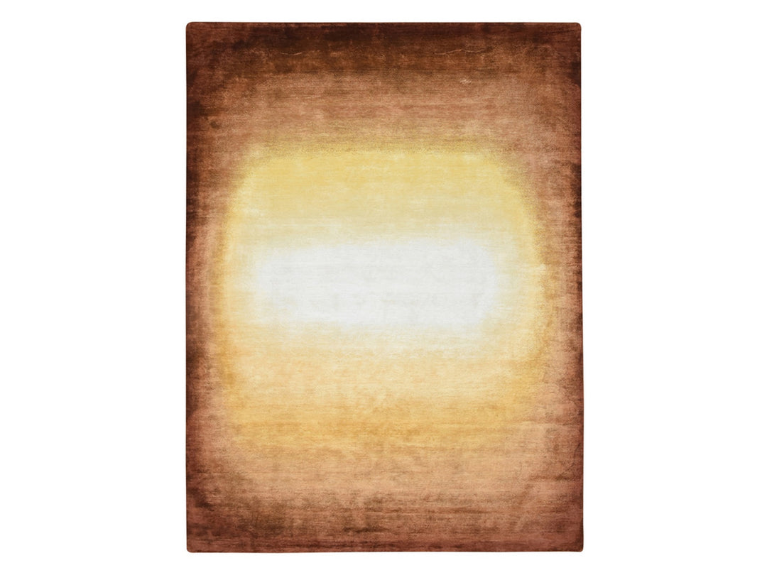 8'11" x 12'1" New Hand Knotted Brown Wool & Silk Rectangle Oriental Rug - MOA10275638