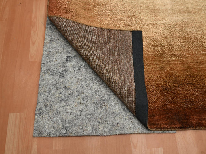 8'11" x 12'1" New Hand Knotted Brown Wool & Silk Rectangle Oriental Rug - MOA10275638