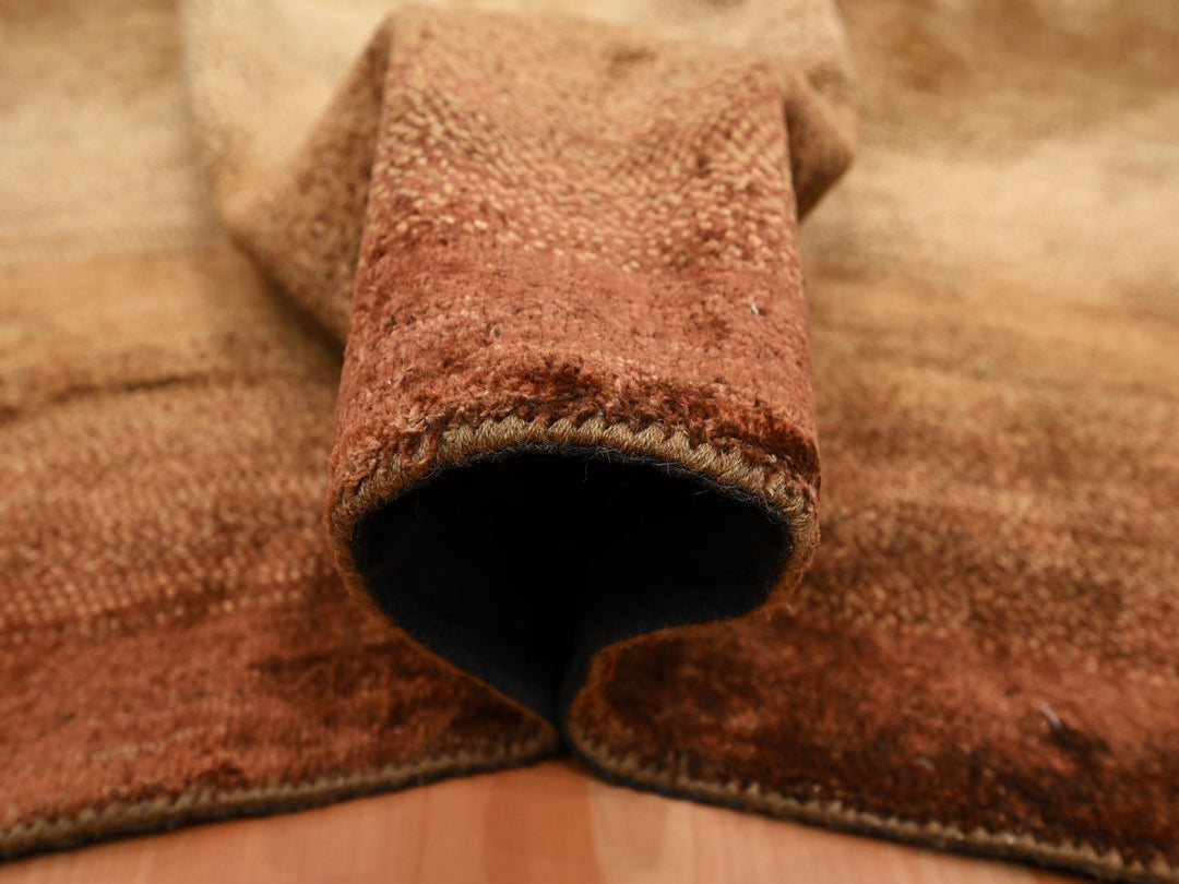 8'11" x 12'1" New Hand Knotted Brown Wool & Silk Rectangle Oriental Rug - MOA10275638