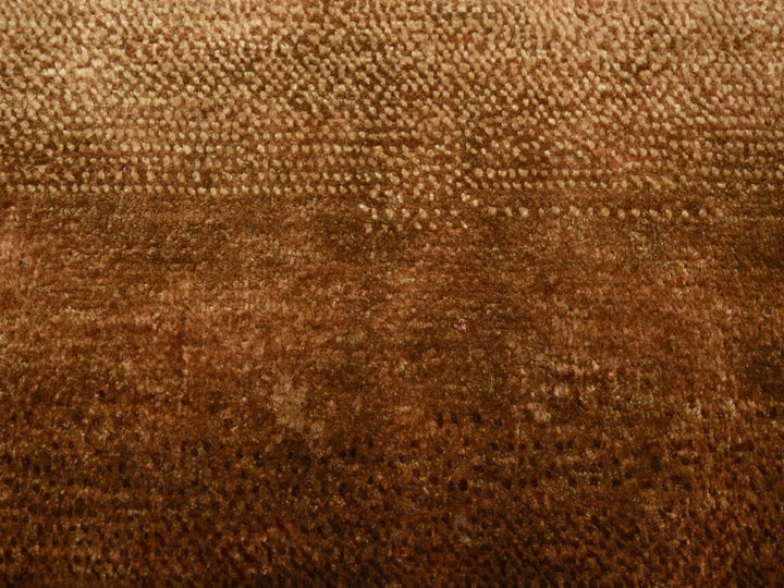 8'11" x 12'1" New Hand Knotted Brown Wool & Silk Rectangle Oriental Rug - MOA10275638