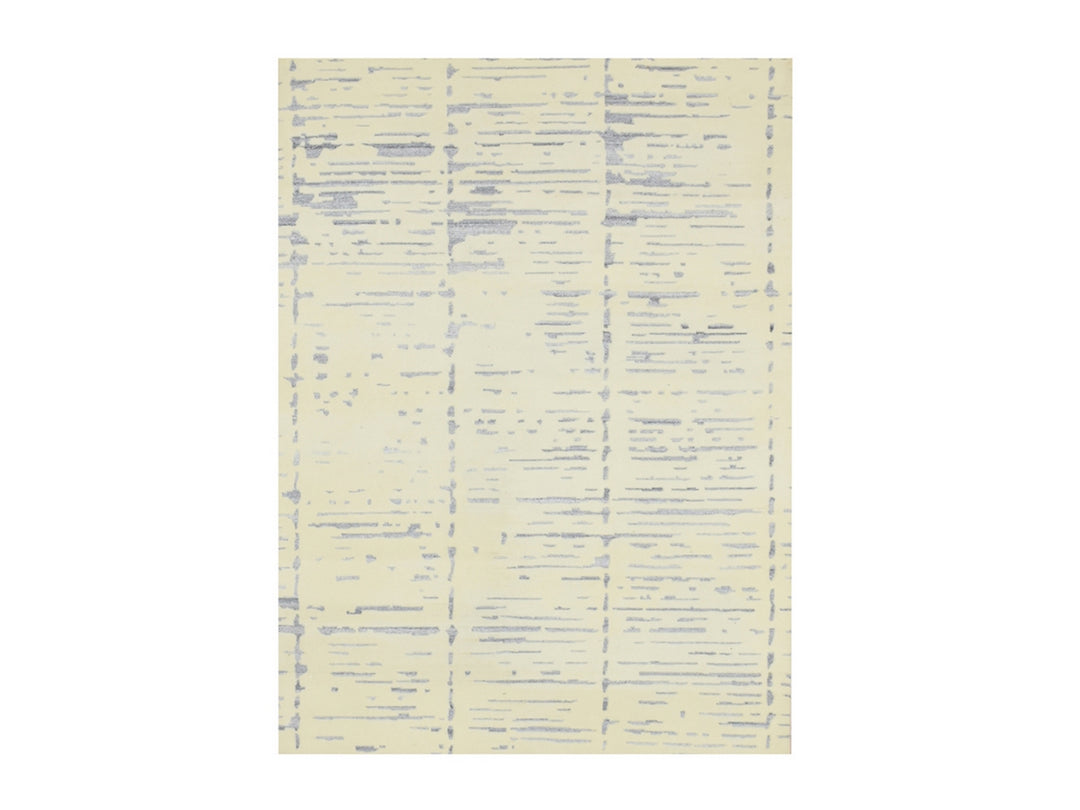 5'0" x 7'0" New Hand Knotted Ivory Wool Rectangle Oriental Rug - MOA10275646