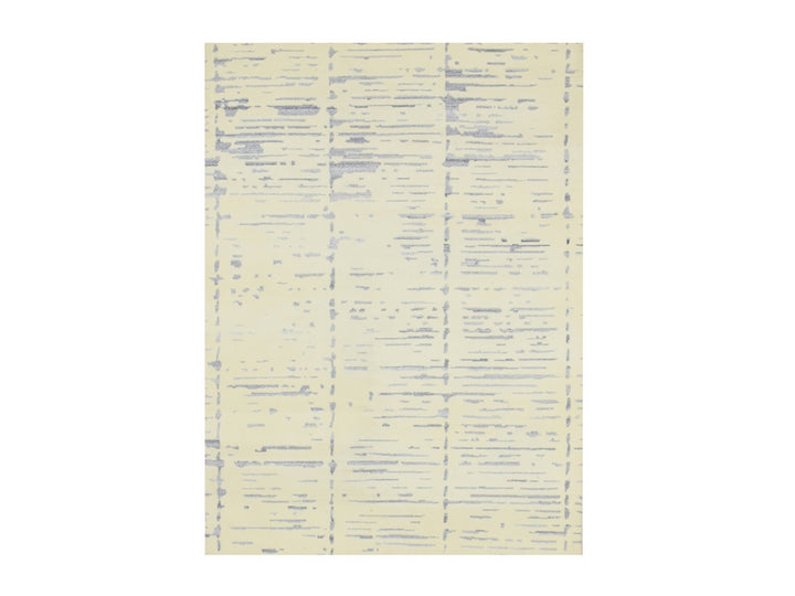 5'0" x 7'0" New Hand Knotted Ivory Wool Rectangle Oriental Rug - MOA10275646