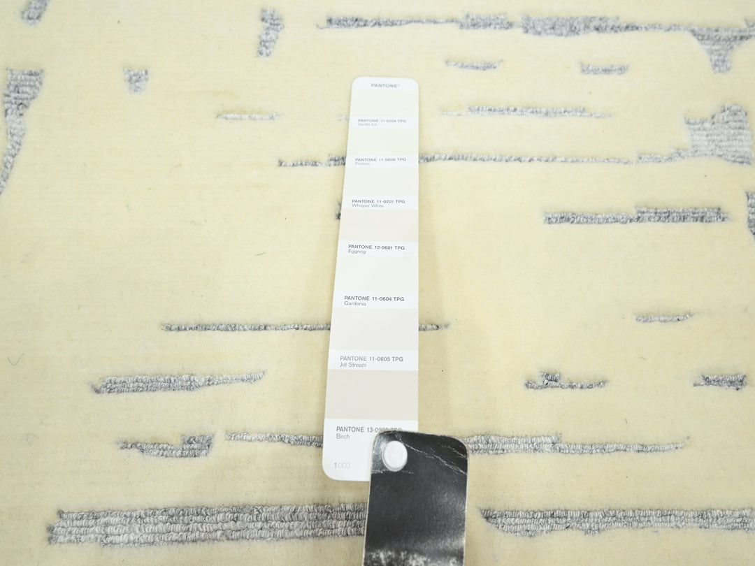 5'0" x 7'0" New Hand Knotted Ivory Wool Rectangle Oriental Rug - MOA10275646