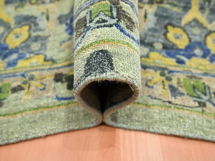 10'1" x 14'1" New Hand Knotted Green Wool Rectangle Oriental Rug - MOA10275686