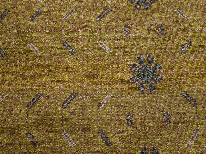 12'1" x 15'2" New Hand Knotted Yellow Wool Rectangle Oriental Rug - MOA10275721