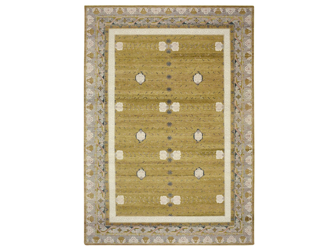 10'0" x 14'3" New Hand Knotted Yellow Wool Rectangle Oriental Rug - MOA10275722