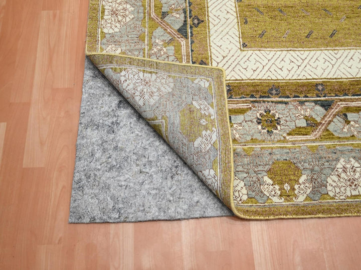 10'0" x 14'3" New Hand Knotted Yellow Wool Rectangle Oriental Rug - MOA10275722