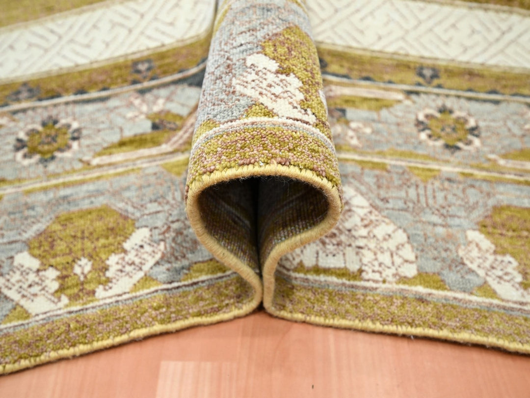 10'0" x 14'3" New Hand Knotted Yellow Wool Rectangle Oriental Rug - MOA10275722