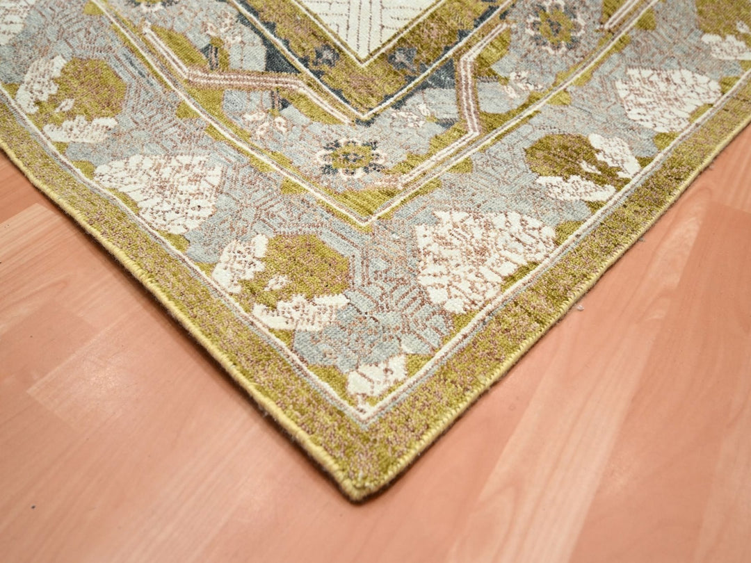 10'0" x 14'3" New Hand Knotted Yellow Wool Rectangle Oriental Rug - MOA10275722