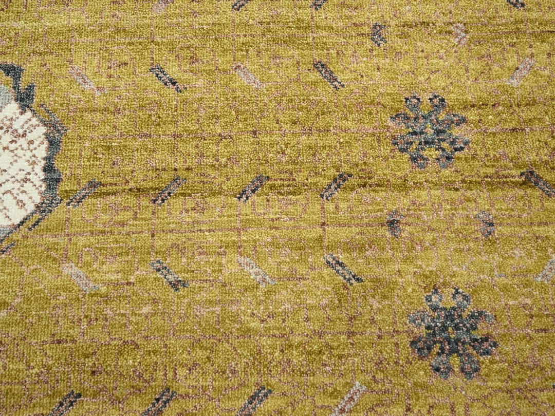 10'0" x 14'3" New Hand Knotted Yellow Wool Rectangle Oriental Rug - MOA10275722