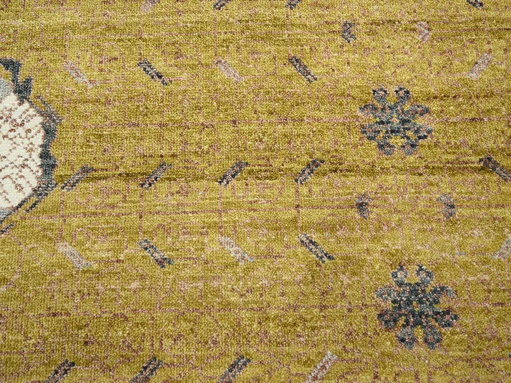 10'0" x 14'3" New Hand Knotted Yellow Wool Rectangle Oriental Rug - MOA10275722