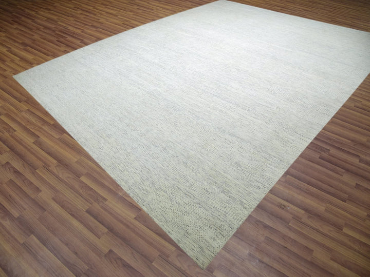 15'0" x 19'11" New Hand Knotted Ivory Wool Rectangle Oriental Rug - MOA10276004