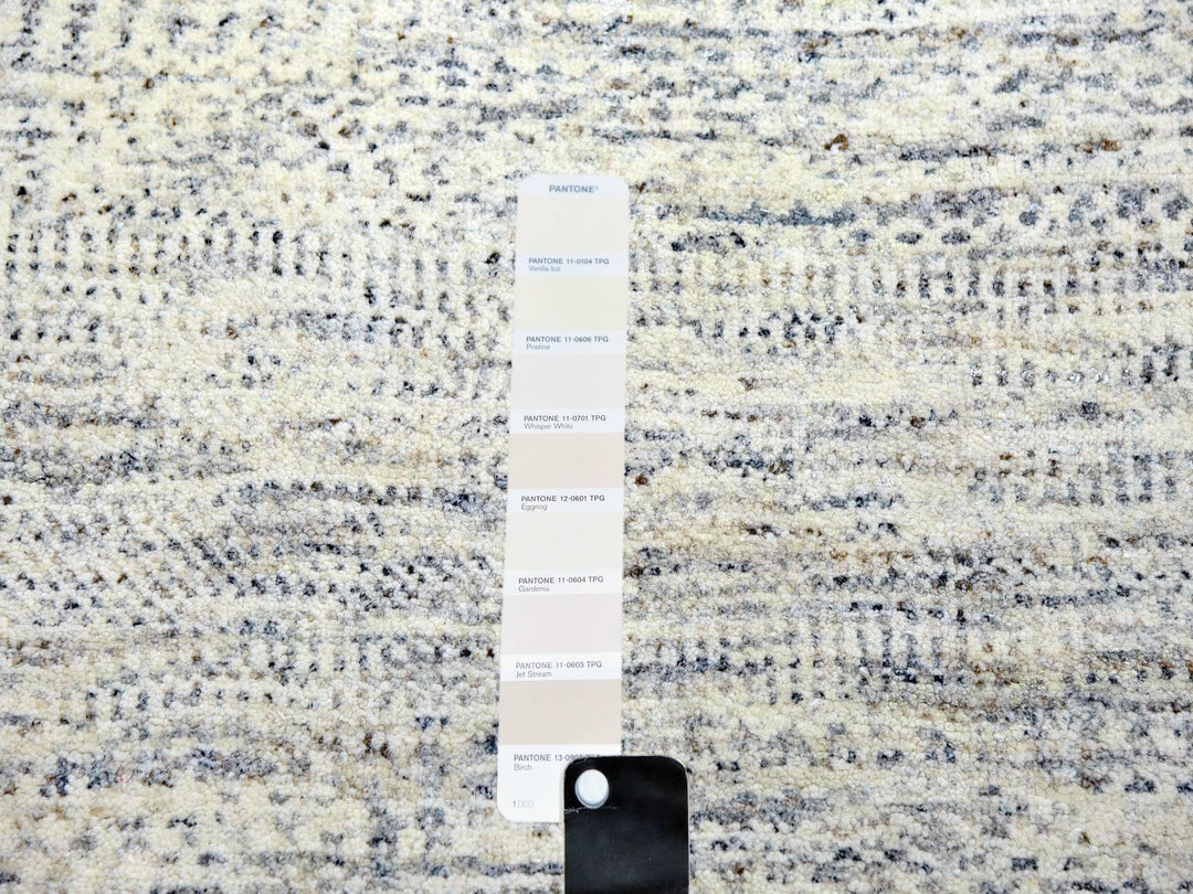 15'0" x 19'11" New Hand Knotted Ivory Wool Rectangle Oriental Rug - MOA10276004