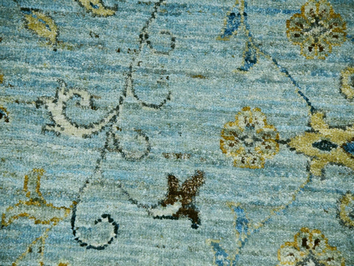 11'10" x 15'0" New Hand Knotted Blue Wool Rectangle Oriental Rug - MOA10276056