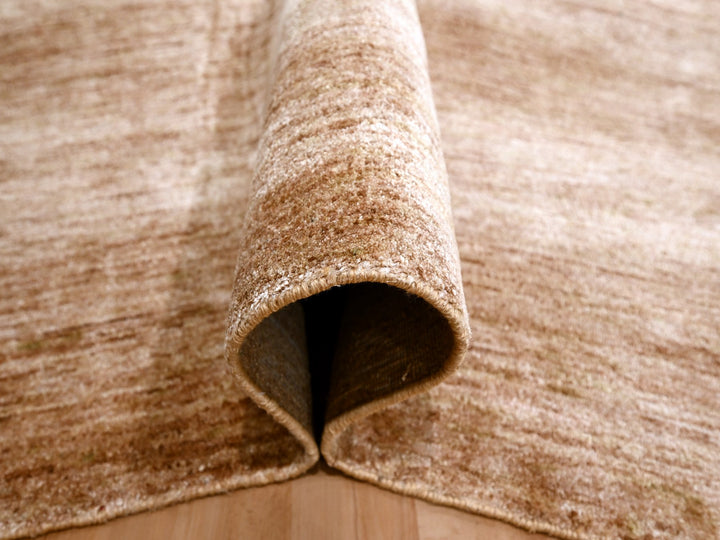 8'11" x 12'0" New Hand Knotted Brown Sari Silk Rectangle Oriental Rug - MOA10276073