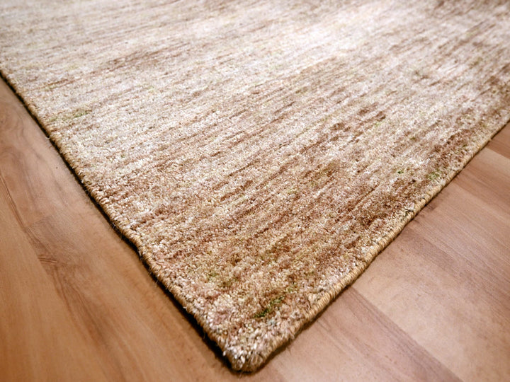 8'11" x 12'0" New Hand Knotted Brown Sari Silk Rectangle Oriental Rug - MOA10276073