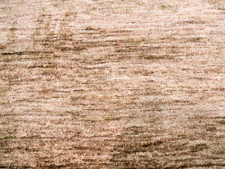 8'11" x 12'0" New Hand Knotted Brown Sari Silk Rectangle Oriental Rug - MOA10276073